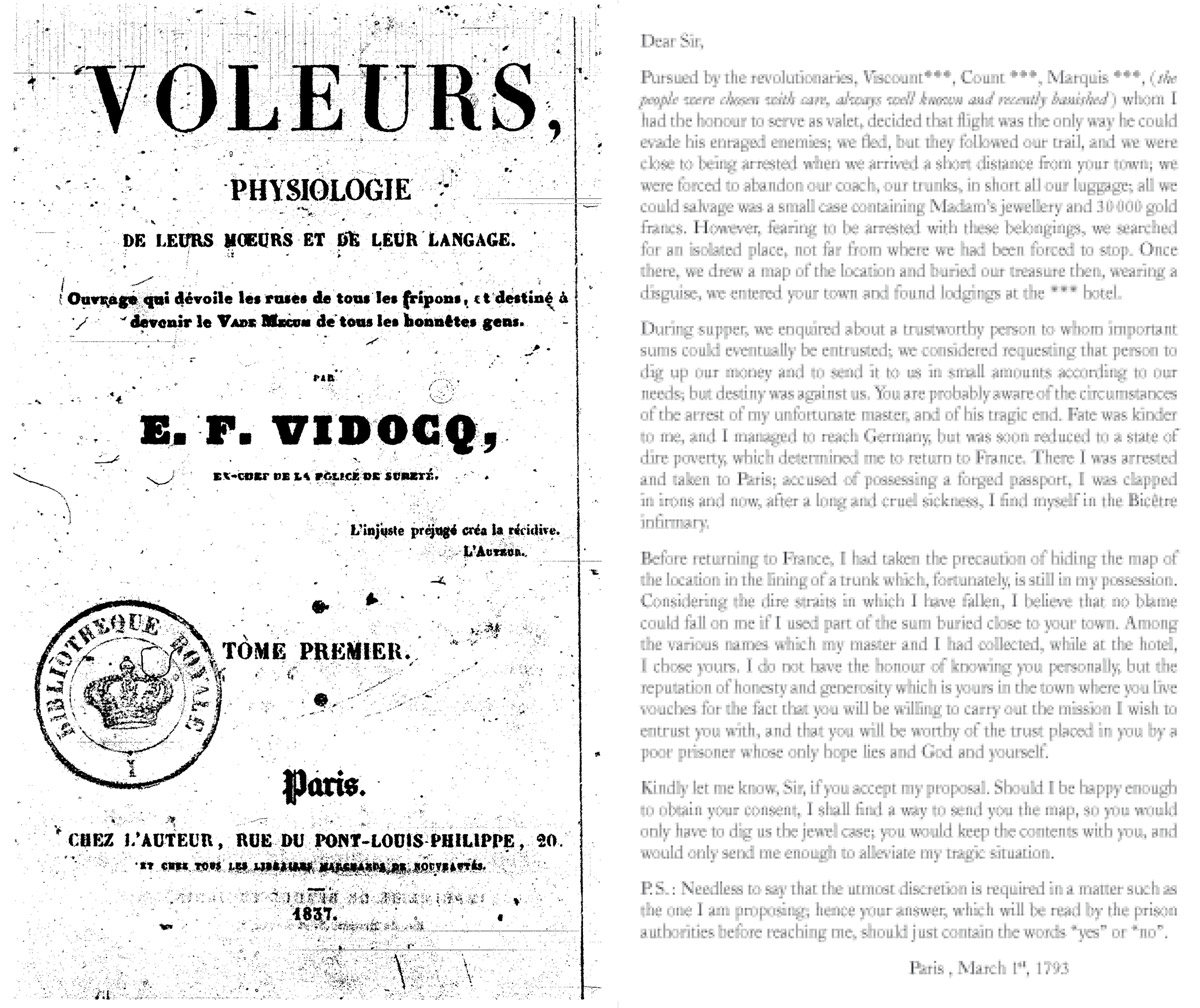 Les Voleurs (1836), Eugène-François Vidoq’s book