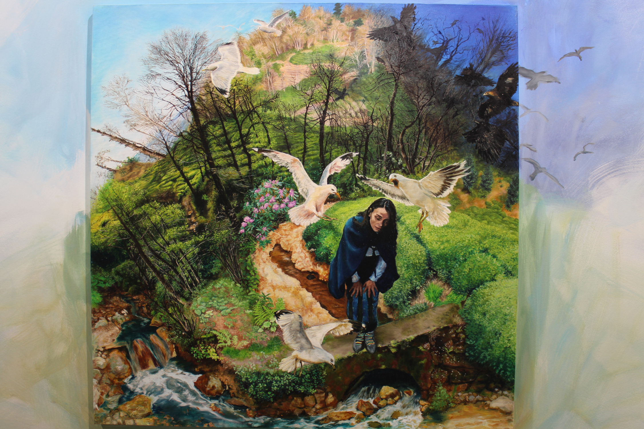 Gokçe Erhan, Habitat III, oil on canvas, 100 x 100 cm
