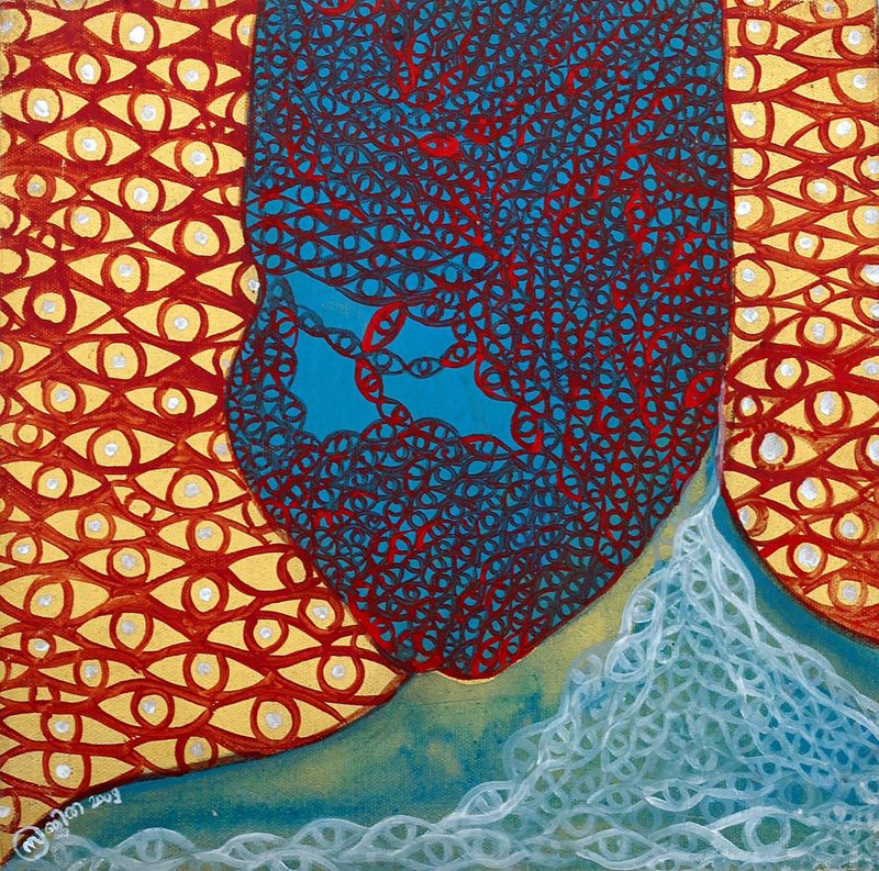 Sajitha Shankar, Alterbody series, 2009, acrylique sur toile, 30,5 x 30,5 cm
