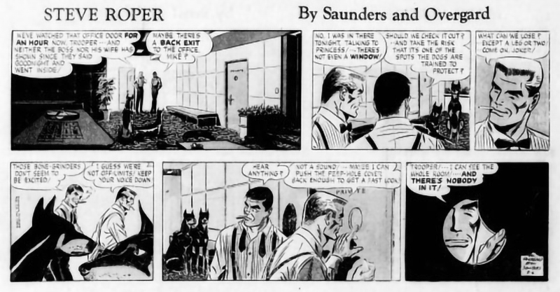 Planche originale de Steve Roper par Allen Saunders et William Overgard in Lubbock Avalanche Journal, dimanche 6 août 1961, page 77